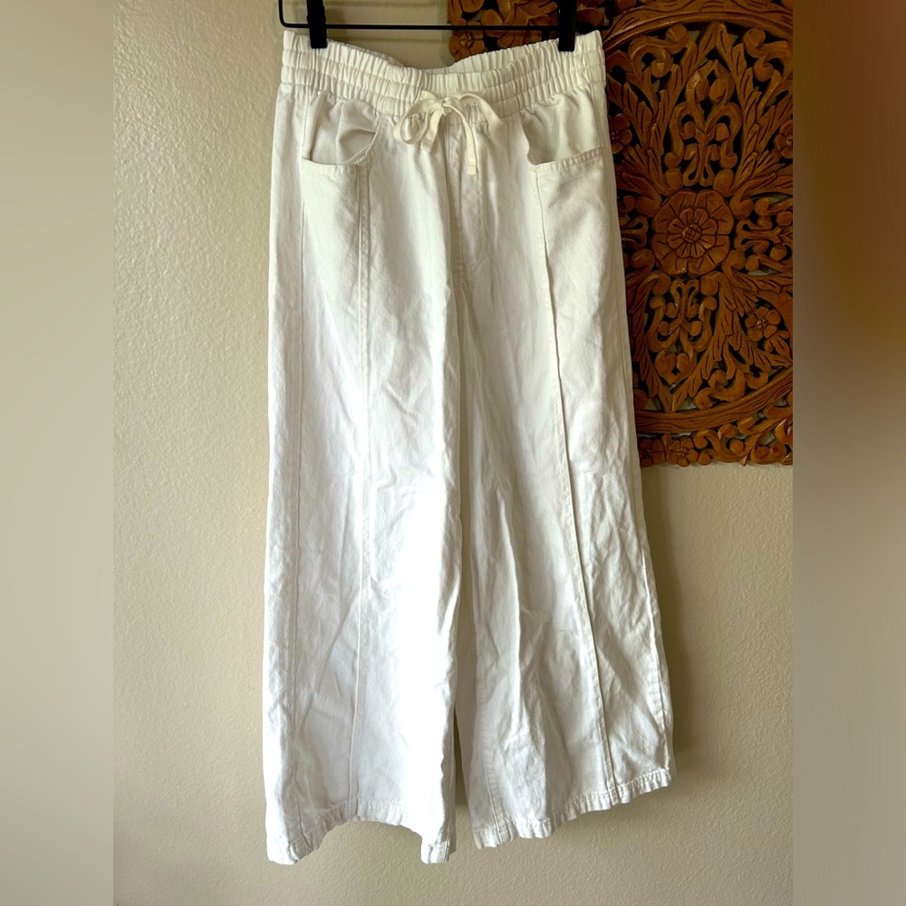 A New Day cream wide leg denim pants
